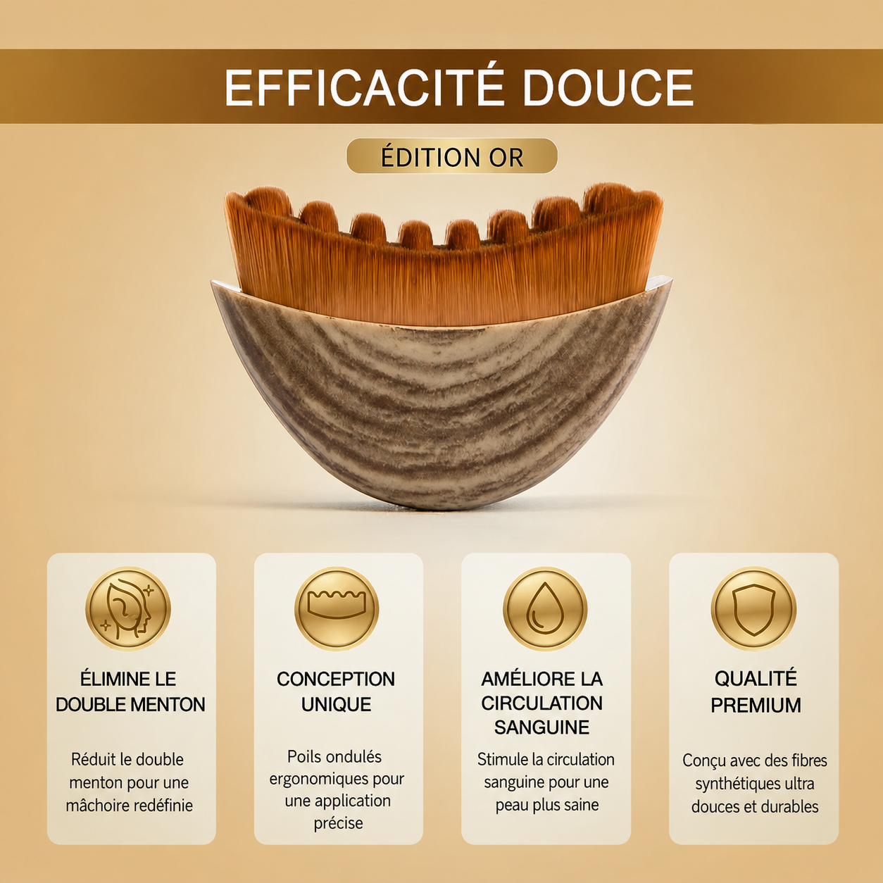 Brosse Sculptante Visage – Drainage Lymphatique & Effet Lifting